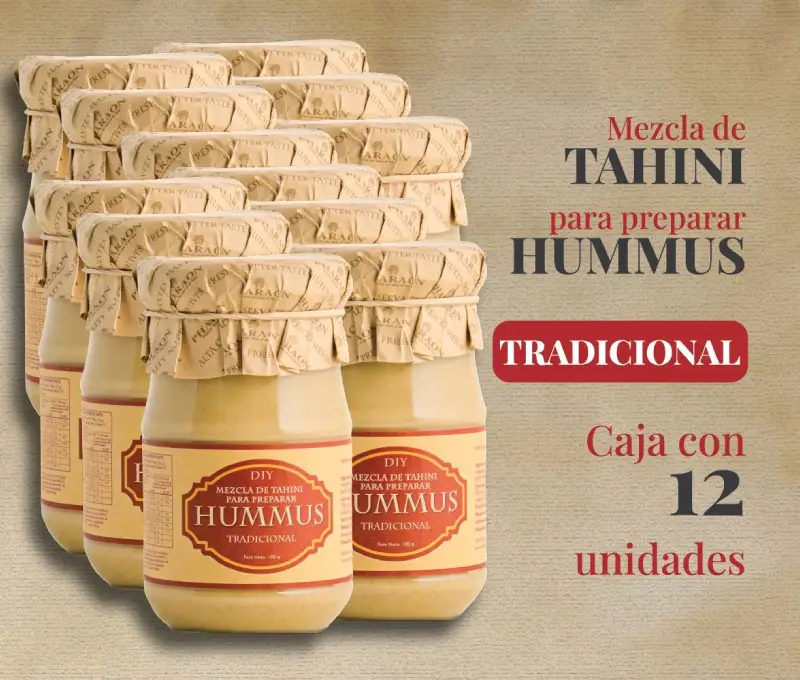 Caja mezcla de Tahini preparado para hacer Hummus (12 Unidades)