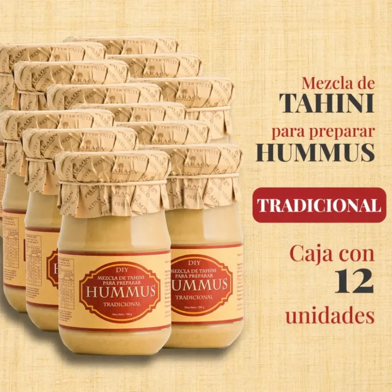 Caja mezcla de Tahini preparado para hacer Hummus (12 Unidades)